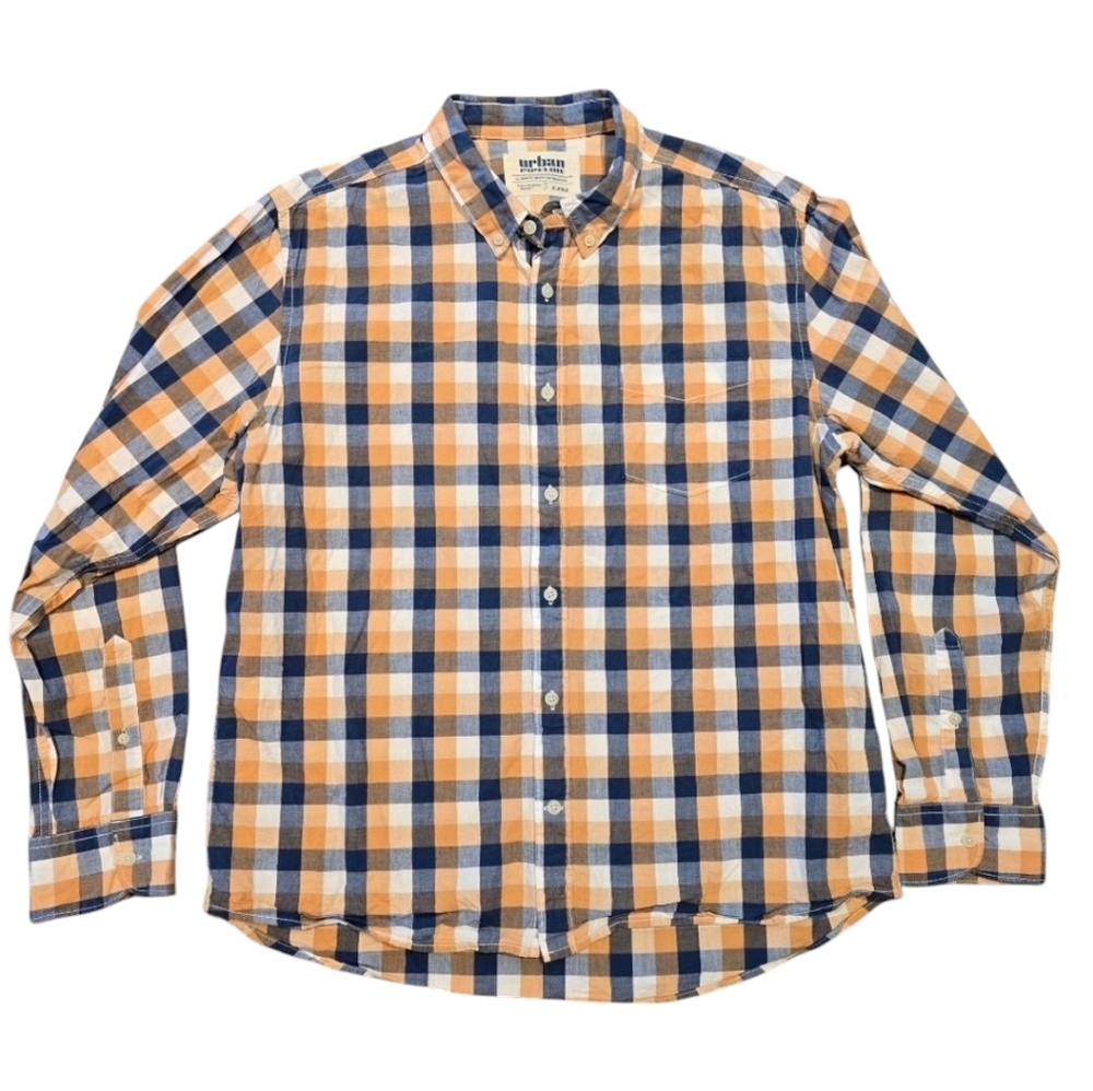 Urban Pipeline Long Sleeve Casual Plaid Button Down Shirt XL